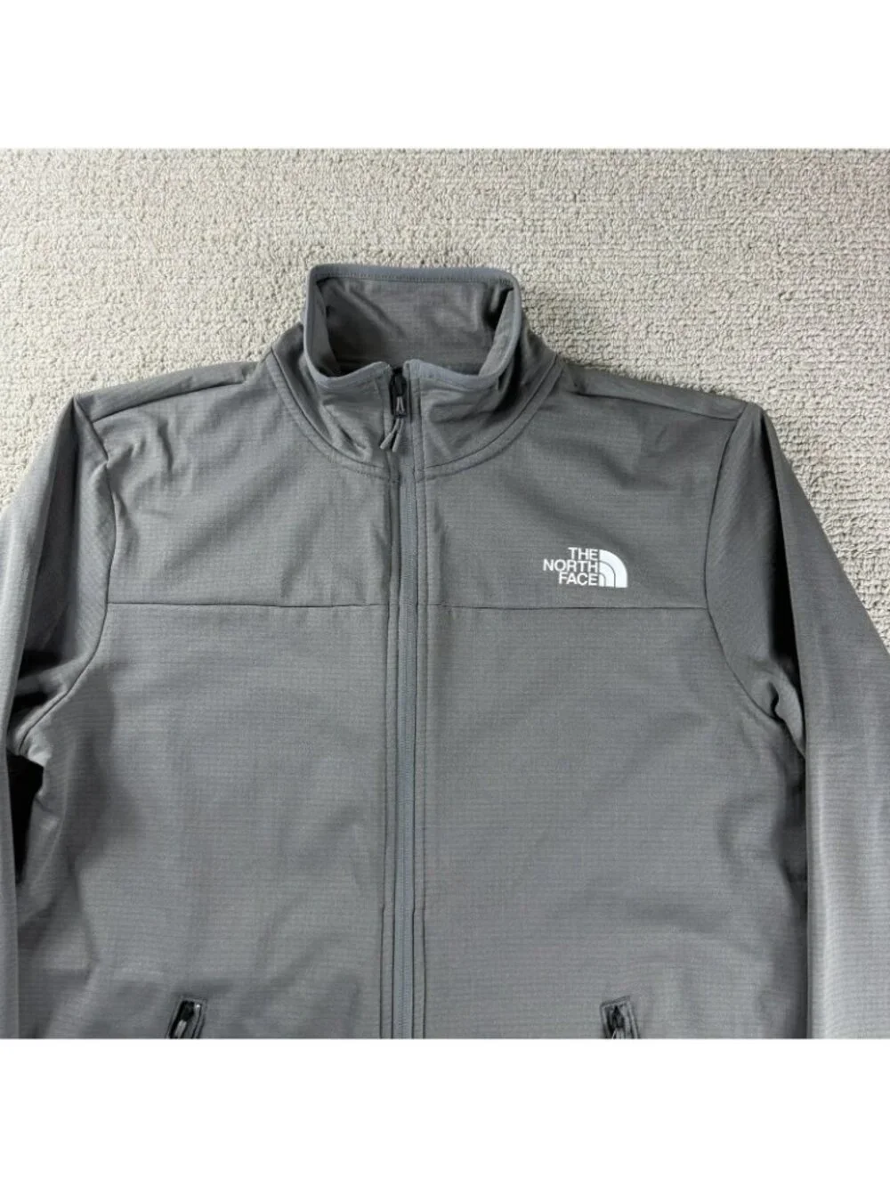The North Face Cedar Trail Grid Full Zip Jacket Gray Men's Size Medium